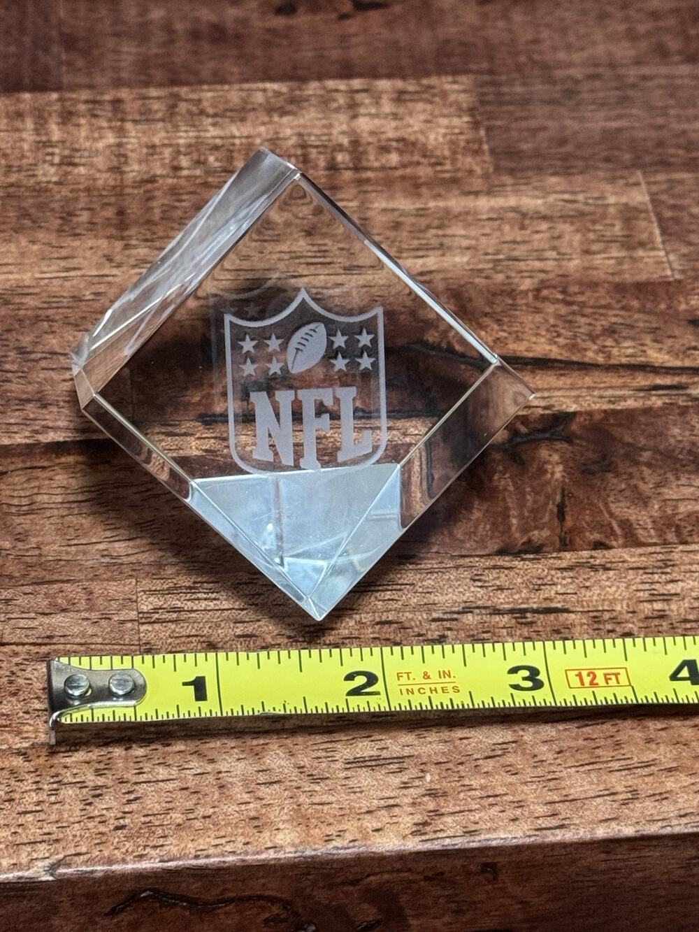 NFL Shield 3D Paper Weight Crystal Cube